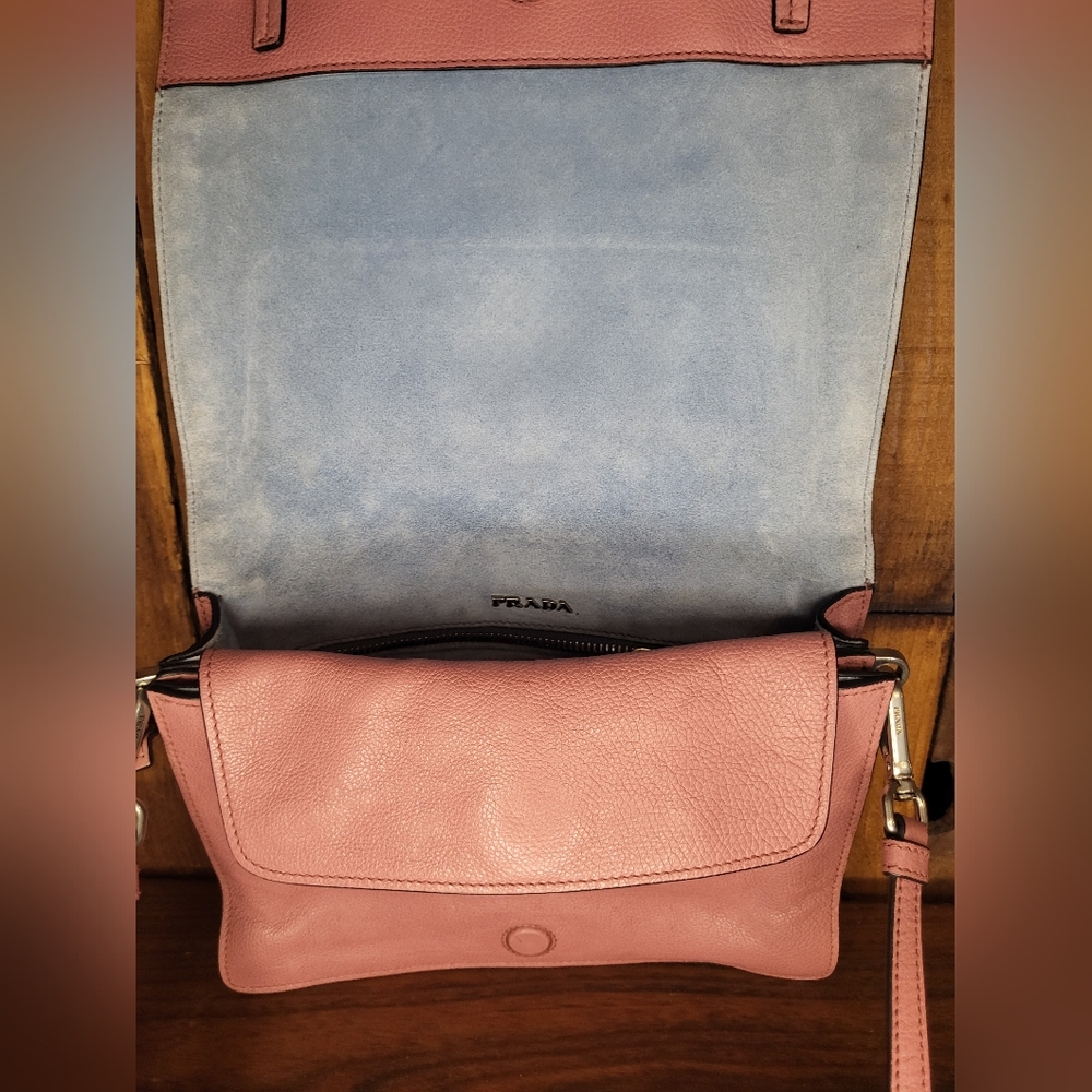 Prada Etiquette Pink Leather Shoulder Bag 2-Way - Picture 10 of 14